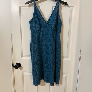 prAna Women’s L Blue sleeveless mini dress Outdoors Summer Sustainable Tropical